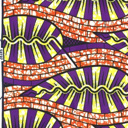 <span style="color: #ff6347; font-style: bold;">【売切】</span>32アフリカ布<br>パープル＆イエロー