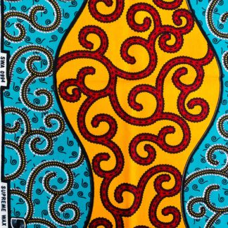 <span style="color: #ff6347; font-style: bold;">【売切】</span>24アフリカ布<br>ライトブルー＆イエロー