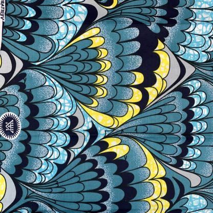 <span style="color: #ff6347; font-style: bold;">【売切】</span>38アフリカ布<br>ブルーフェザー