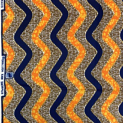 <span style="color: #ff6347; font-style: bold;">【売切】</span>18アフリカ布<br>オレンジウェーブ