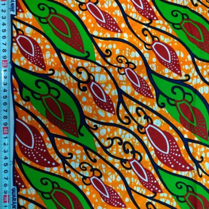 <span style="color: #ff6347; font-style: bold;">【売切】</span>30アフリカ布<br>グリーン＆オレンジ