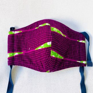 <span style="color: #ff6347; font-style: bold;">【売切】</span><br>裏地キルト<br>手作りマスク(M)<br>パープル&グリーン