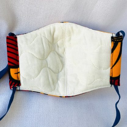 <span style="color: #ff6347; font-style: bold;">【売切】</span><br>裏地キルト<br>手作りマスク（M）<br>レッド＆リーブス - 画像 (2)