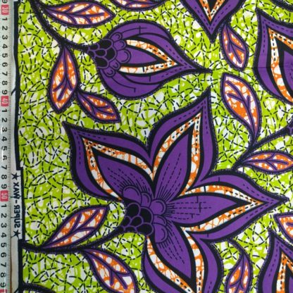 <span style="color: #ff6347; font-style: bold;">【売切】</span>45アフリカ布<br>パープルフラワー