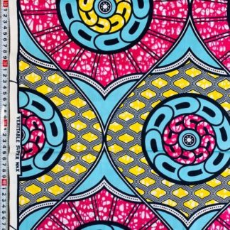 <span style="color: #ff6347; font-style: bold;">【売切】</span>52アフリカ布<br>ピンク&ライトブルー