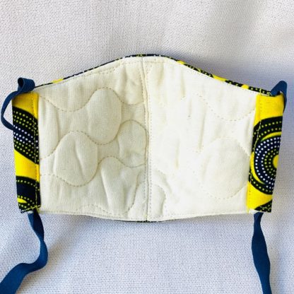 <span style="color: #ff6347; font-style: bold;">【売切】</span><br>裏地キルト<br>手作りマスク（M）<br>イエロー - 画像 (2)
