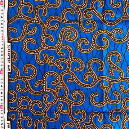 <span style="color: #ff6347; font-style: bold;">【売切】</span>74アフリカ布<br>ブルー