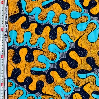 <span style="color: #ff6347; font-style: bold;">【売切】</span>105アフリカ布<br>オレンジ＆ブルー