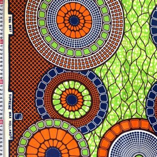 <span style="color: #ff6347; font-style: bold;">【売切】</span>63アフリカ布<br>グリーンサークル