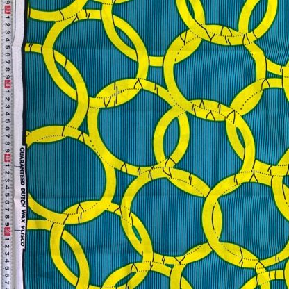 <span style="color: #ff6347; font-style: bold;">【売切】</span><br>159アフリカ布<br>グリーン＆イエローサークル