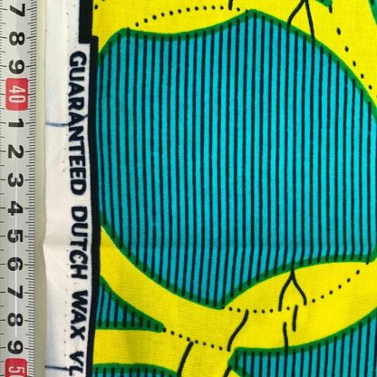 <span style="color: #ff6347; font-style: bold;">【売切】</span><br>159アフリカ布<br>グリーン＆イエローサークル - 画像 (2)