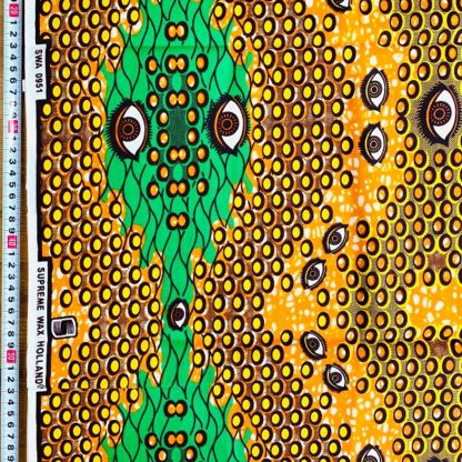 <span style="color: #ff6347; font-style: bold;">【売切】</span>196アフリカ布<br>グリーン＆イエロー