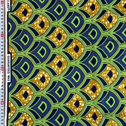 <span style="color: #ff6347; font-style: bold;">【売切】</span>77アフリカ布<br>グリーンスケール