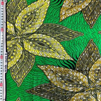 <span style="color: #ff6347; font-style: bold;">【売切】</span>95アフリカ布<br>グリーン＆イエロー