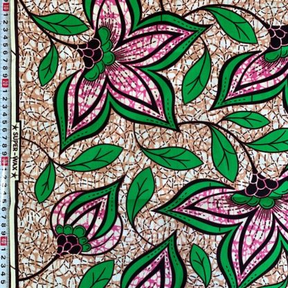 <span style="color: #ff6347; font-style: bold;">【売切】</span>97アフリカ布<br>ピンクフラワー