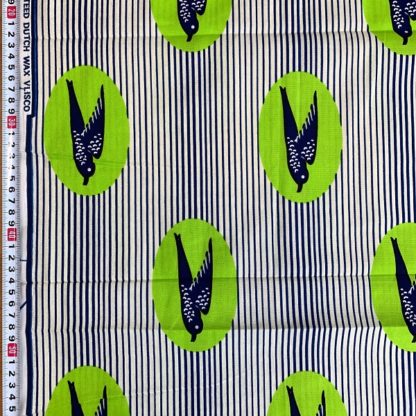 <span style="color: #ff6347; font-style: bold;">【売切】</span>10アフリカ布<br>ライトグリーン＆バード