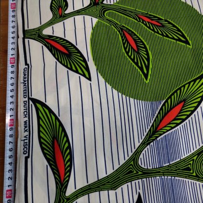 <span style="color: #ff6347; font-style: bold;">【売切】</span>79アフリカ布<br>グリーンリーブス