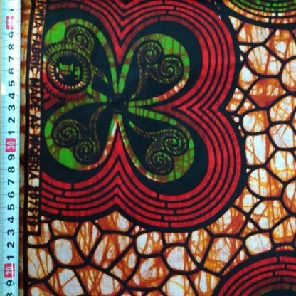 <span style="color: #ff6347; font-style: bold;">【売切】</span>84アフリカ布<br>レッド＆グリーン