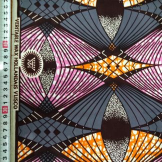 <span style="color: #ff6347; font-style: bold;">【売切】</span>86アフリカ布<br>グレー&オレンジ