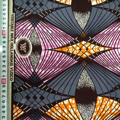 <span style="color: #ff6347; font-style: bold;">【売切】</span>86アフリカ布<br>グレー＆オレンジ