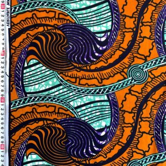 <span style="color: #ff6347; font-style: bold;">【売切】</span>93アフリカ布<br>ライトグリーン＆オレンジ