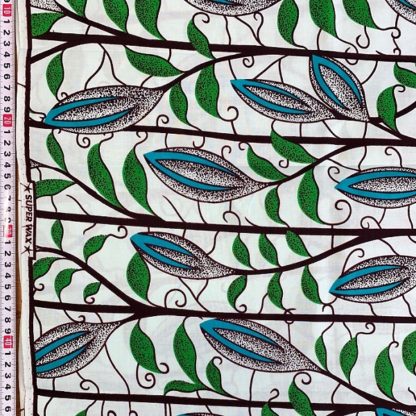 <span style="color: #ff6347; font-style: bold;">【売切】</span>11アフリカ布<br>ホワイト＆ボタニカル