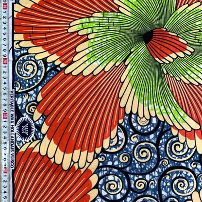 <span style="color: #ff6347; font-style: bold;">【売切】</span>101アフリカ布<br>レッド＆グリーン