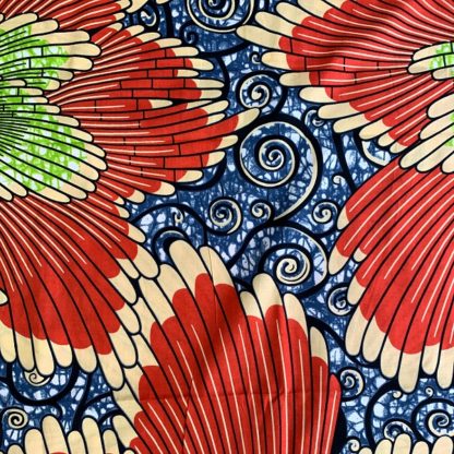 <span style="color: #ff6347; font-style: bold;">【売切】</span>101アフリカ布<br>レッド＆グリーン - 画像 (2)