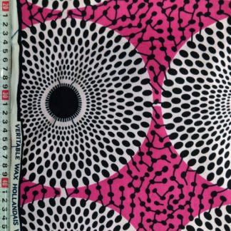 <span style="color: #ff6347; font-style: bold;">【売切】</span>116アフリカ布<br>ピンク&ホワイトサークル