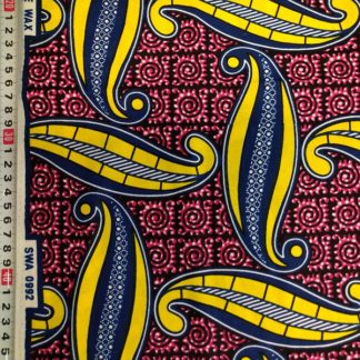 <span style="color: #ff6347; font-style: bold;">【売切】</span>187アフリカ布<br>レッド＆イエロー