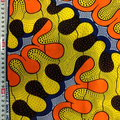 <span style="color: #ff6347; font-style: bold;">【売切】</span>118アフリカ布<br>イエロー＆オレンジ