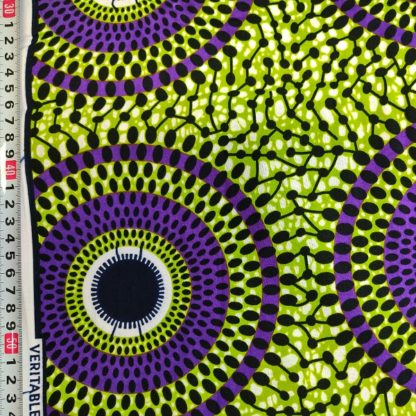 <span style="color: #ff6347; font-style: bold;">【売切】</span>124アフリカ布<br>グリーン＆パープルサークル