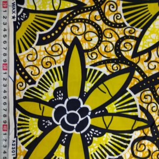 <span style="color: #ff6347; font-style: bold;">【売切】</span>106アフリカ布<br>オレンジ&イエローフラワー