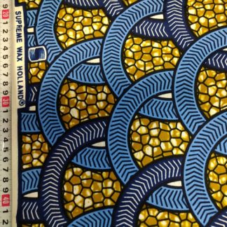 <span style="color: #ff6347; font-style: bold;">【売切】</span>113アフリカ布<br>ブラウン&ブルーサークル