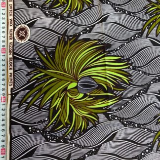 <span style="color: #ff6347; font-style: bold;">【売切】</span>125アフリカ布<br>グリーン&ボタニカル