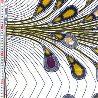 <span style="color: #ff6347; font-style: bold;">【売切】</span>126アフリカ布<br>ホワイト&フェザー