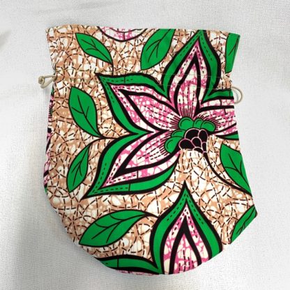 <span style="color: #ff6347; font-style: bold;">【サンプル画像】</span><br>ハネ付き丸底巾着<br>ピンク<br>別布で注文可能 - 画像 (3)