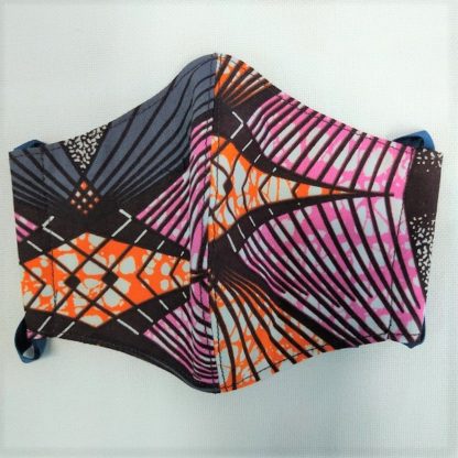 <span style="color: #ff6347; font-style: bold;">【売切】</span><br>098<br>裏地ガーゼ<br>手作りマスク（M）<br>ピンク＆オレンジ