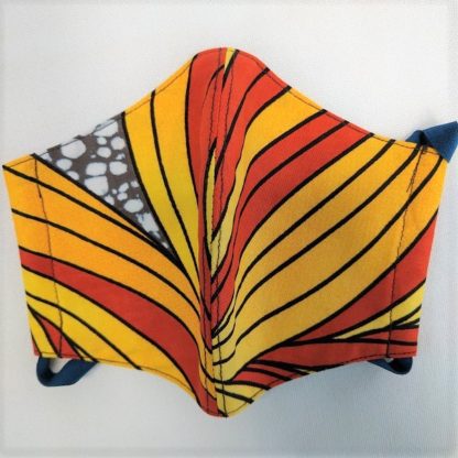 <span style="color: #ff6347; font-style: bold;">【売切】</span><br>099<br>裏地ガーゼ<br>手作りマスク（M）<br>イエロー＆オレンジ2