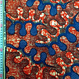 <span style="color: #ff6347; font-style: bold;">【売切】</span>130アフリカ布<br>レッド&ブルー