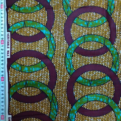 <span style="color: #ff6347; font-style: bold;">【売切】</span><br>185アフリカ布<br>ブラウン＆グリーンサークル