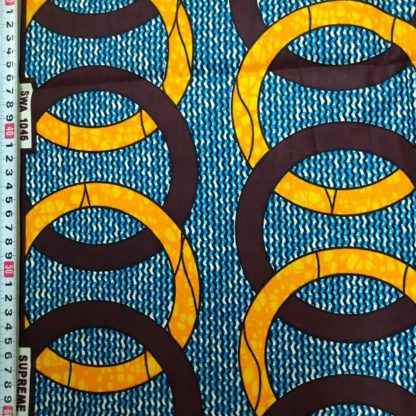 <span style="color: #ff6347; font-style: bold;">【売切】</span><br>137アフリカ布<br>ブラウン＆イエローサークル