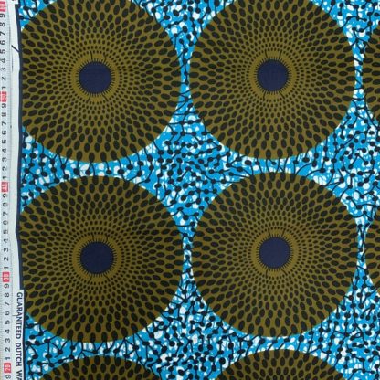 <span style="color: #ff6347; font-style: bold;">【売切】</span><br>100アフリカ布<br>ライトブルー＆サイドイエロー