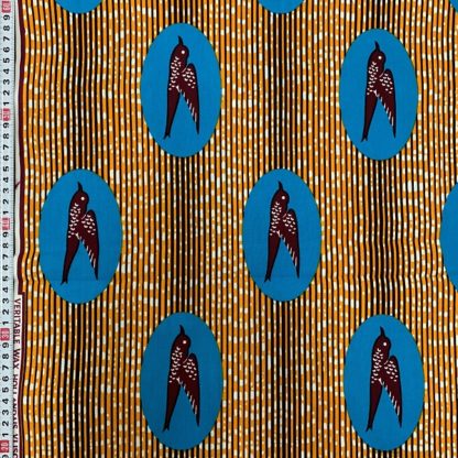 <span style="color: #ff6347; font-style: bold;">【売切】</span><br>149アフリカ布<br>オレンジ＆ブルーバード