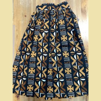 アフリカ布の<br>スカート<span style="color: #ff6347; font-style: bold;">【売切】</span><br>ブラウン
