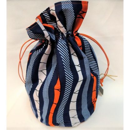 ハネ付き丸底巾着<br>ホワイト＆オレンジ<br><span style="color: #ff6347; font-style: bold;">【売切】</span>