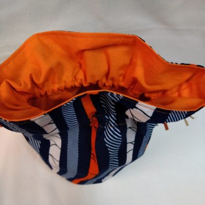 ハネ付き丸底巾着<br>ホワイト＆オレンジ<br><span style="color: #ff6347; font-style: bold;">【売切】</span> - 画像 (2)