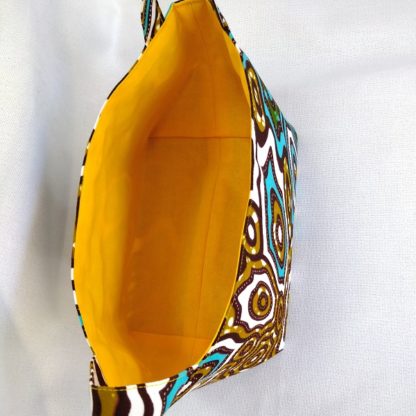 アフリカ布で作った小物入れ（小）<span style="color: #ff6347; font-style: bold;">【売切】</span><br>ブルー＆ブラウン - 画像 (2)