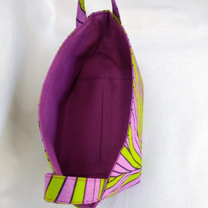 アフリカ布で作った小物入れ（小）<span style="color: #ff6347; font-style: bold;">【売切】</span><br>パープル＆グリーン - 画像 (2)