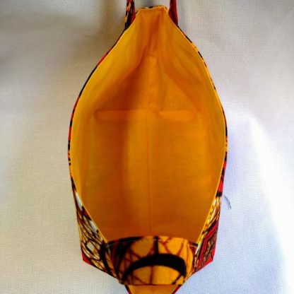 アフリカ布で作った小物入れ（小）<span style="color: #ff6347; font-style: bold;">【売切】</span><br>レッド＆オレンジ - 画像 (2)